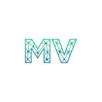 abstrait lettre mv logo conception avec ligne point lien pour La technologie et numérique affaires entreprise. vecteur