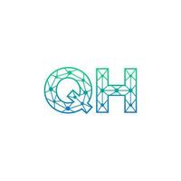 abstrait lettre qh logo conception avec ligne point lien pour La technologie et numérique affaires entreprise. vecteur