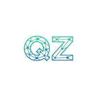 abstrait lettre qz logo conception avec ligne point lien pour La technologie et numérique affaires entreprise. vecteur