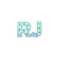 abstrait lettre rj logo conception avec ligne point lien pour La technologie et numérique affaires entreprise. vecteur