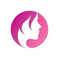 cheveux femme et visage logo et symboles vecteur