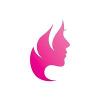 cheveux femme et visage logo et symboles vecteur