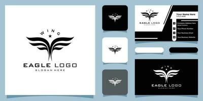 Aigle logo vecteur symbole avec affaires carte conception prime vecteur
