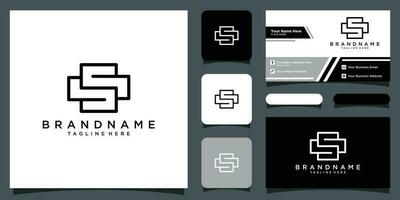 initiale lettre ss ou s minimaliste art monogramme forme logo avec affaires carte conception prime vecteur
