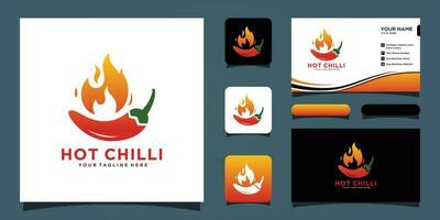rouge chaud le Chili logo dessins concept vecteur épicé poivre logo dessins modèle prime vecteur