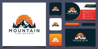 Montagne logo et illustration Facile conception logo modèle avec affaires carte conception prime vecteur