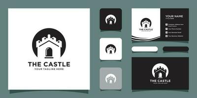 vecteur illustration de Château logo conception emblème, palais logo, forteresse logo et affaires carte prime vecteur