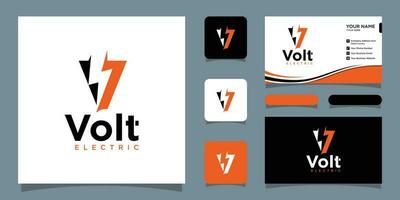 volt Puissance logo conception avec affaires carte conception prime vecteur