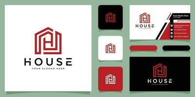 maison logo conception. réel domaine, construction, architecture et bâtiment logos avec affaires carte conception prime vecteur