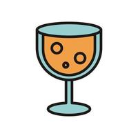 icône de style de remplissage de tasse de vin vecteur