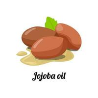 jojoba pétrole cheveux se soucier plus forte en bonne santé illustration icône signe conception vecteur