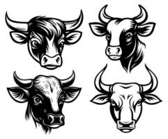 vache taureau tête symbole illustration vecteur