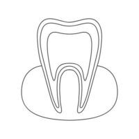 en bonne santé dent contour griffonnage icône. dentisterie, stomatologie et dentaire se soucier concept. vecteur main tiré esquisser isolé sur blanc Contexte.