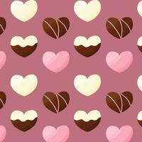 Chocolat journée bonbons vacances cadeau cœurs modèle vecteur