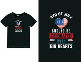 4e juillet T-shirt conception vecteur