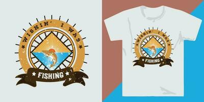 dessins de t-shirt de pêche vecteur