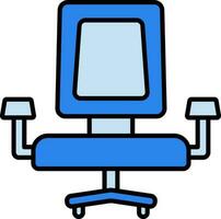 Bureau chaise icône dans bleu couleur. vecteur