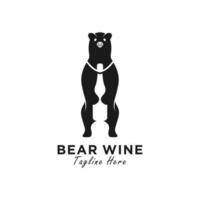 ours du vin vecteur illustration logo conception