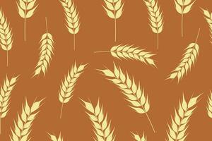 collection d'épillets mûrs dorés de blé. symbole agricole, production de farine. silhouette vecteur de blé.