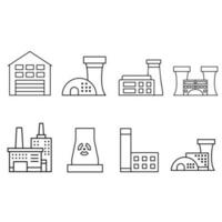usine icône vecteur ensemble. industrie illustration signe collection. fabrication symbole. production logo.