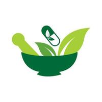 pharmacie logo icône vecteur modèle. à base de plantes médicament logo.