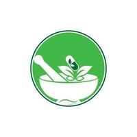 pharmacie logo icône vecteur modèle. à base de plantes médicament logo.