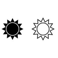 Soleil icône vecteur ensemble. été illustration signe collection. temps symbole ou logo.