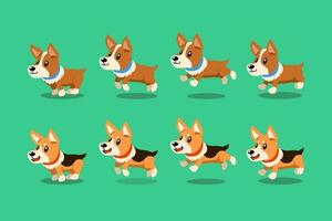 vecteur dessin animé personnage corgi chien fonctionnement étape