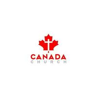 érable Canada traverser église logo vecteur