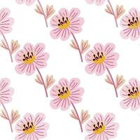 Facile camomille fleur sans couture modèle. décoratif naïve botanique fond d'écran. mignonne stylisé fleurs Contexte. vecteur