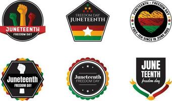 juneteenth liberté journée badges bannière, fête liberté, émancipation journée dans 19 juin, Afro-américain histoire et patrimoine. vecteur