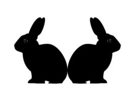 paire de le lapin ou lapin ou lièvre silhouette pour art illustration, logo taper, pictogramme, applications, site Internet ou graphique conception élément. vecteur illustration