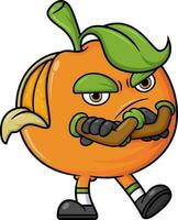 Orange fruit dessin animé personnage mascotte conception vecteur