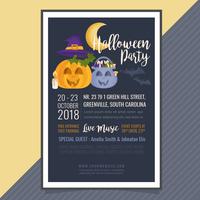 Affiche de fête d'Halloween de vecteur