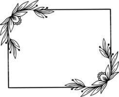 floral carré Cadre illustration vecteur