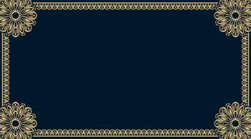 bleu Contexte avec d'or mandala Cadre vecteur