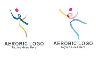 Créatif aptitude et bien-être ligne style logo conception vecteur