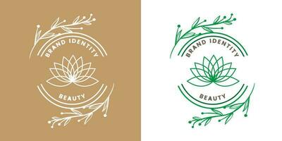 botanique logo conception pour marque identité vecteur