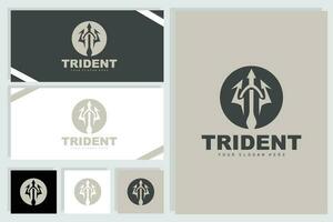 trident logo, vecteur la magie lance de poseidon Neptune, triton Roi conception, modèle icône marque illustration