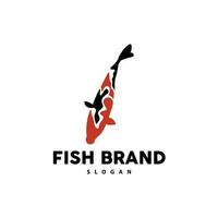 création de logo de poisson koi, vecteur de poisson d'ornement, produit de marque d'illustration d'ornement d'aquarium