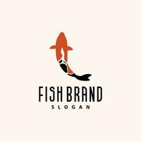 création de logo de poisson koi, vecteur de poisson d'ornement, produit de marque d'illustration d'ornement d'aquarium