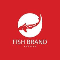 création de logo de poisson koi, vecteur de poisson d'ornement, produit de marque d'illustration d'ornement d'aquarium