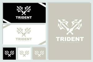 trident logo, vecteur la magie lance de poseidon Neptune, triton Roi conception, modèle icône marque illustration