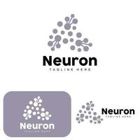 conception de logo de neurone vecteur illustration de cellule nerveuse adn moléculaire marque de santé