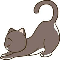 mignonne dessin animé chat isolé sur une blanc Contexte. vecteur illustration.