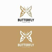 logo papillon, design animalier avec de belles ailes, animaux décoratifs, marques de produits vecteur