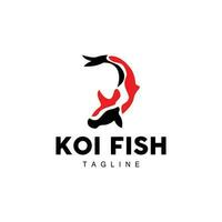 création de logo de poisson koi, vecteur de poisson d'ornement chanceux et triomphal chinois, icône de poisson d'or de marque d'entreprise