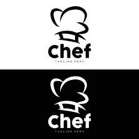 logo de chapeau de chef, collection de chapeaux de chef faits à la main de vecteur de cuisine, conception de marque de produit