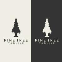 pin arbre logo, vert plante vecteur, arbre silhouette conception, icône, illustration, modèle vecteur