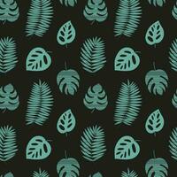 vecteur tropical feuilles sans couture modèle. paume feuille et monstera modèle